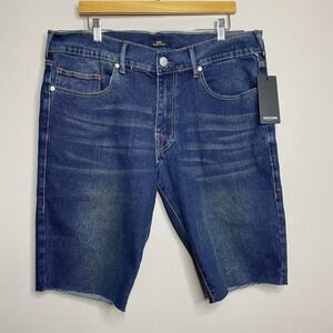 True Religion Ricky Relaxed Straight Shorts‎ Raw Hem Men's Size W36